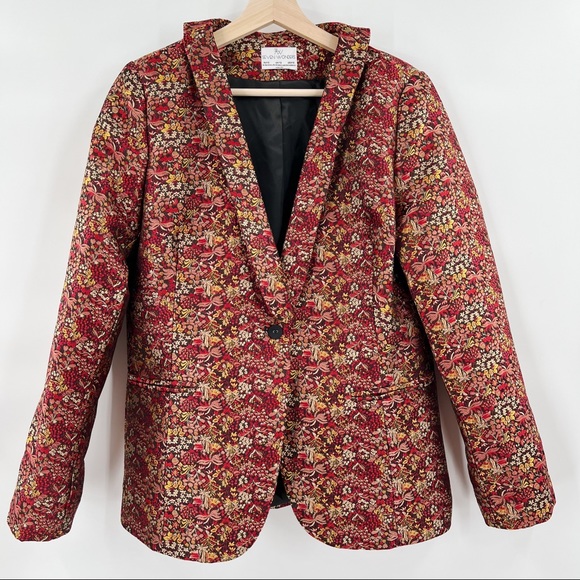 Seven Wonders tapestry micro floral blazer size 10 - Picture 2 of 8